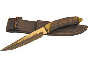 Нож "Барсук" (16см., рук.рог оленя, кож.ножны)